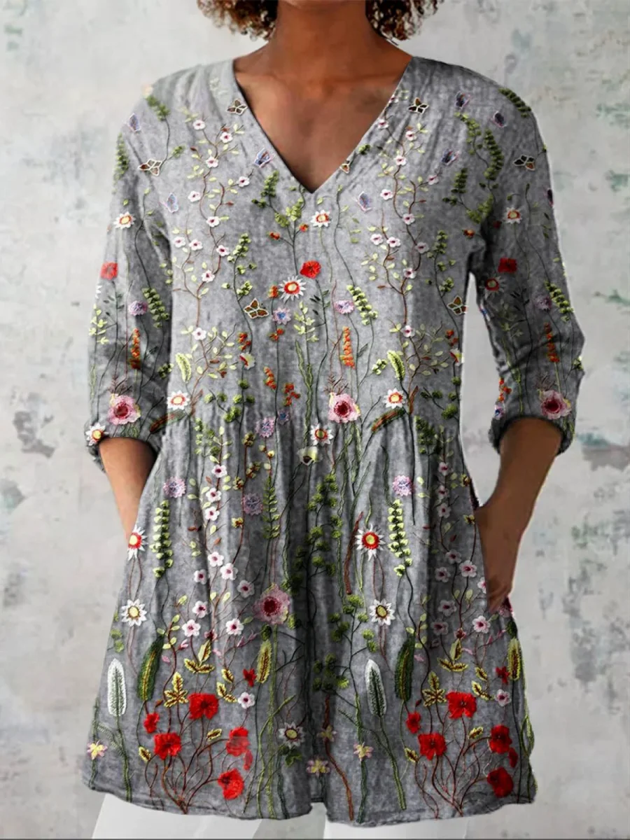 Amelie | Blusa comprida com decote em V - Image 2