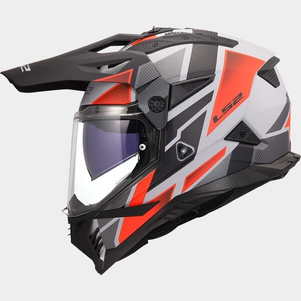 Capacete LS2 PIONEER II BLOCK LARANJA / BRANCO - Image 2