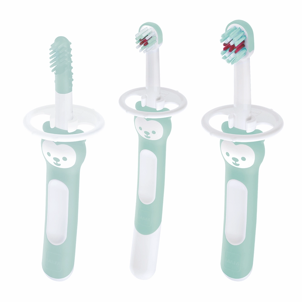 Kit Escova Infantil Primeiros Dentinhos Brushes Trio 3m+ Azul – Mam - Image 2