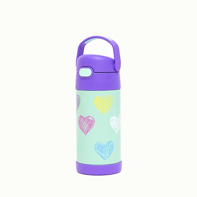 Kit Lancheira + Pote Témico + Garrafa Témica Infantil Corações Coloridos – Thermos - Image 5