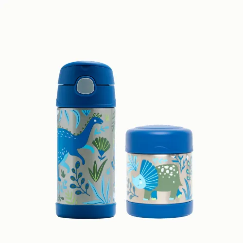 Kit Pote Témico + Garrafa Témica Infantil Funtainer Reino dos Dinissauros – Thermos - Image 2